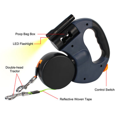 NightTwin Retractable dual leash