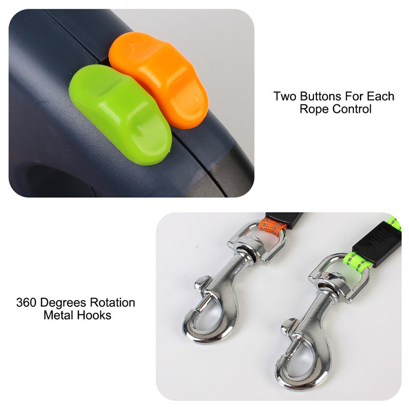 NightTwin Retractable dual leash