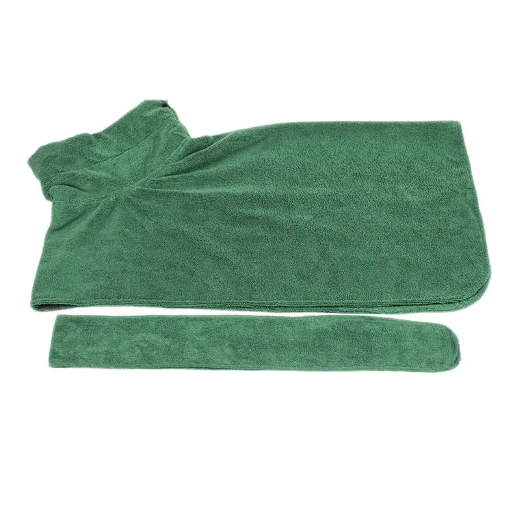 PlushDry Pet Bathrobe With Tie Belt