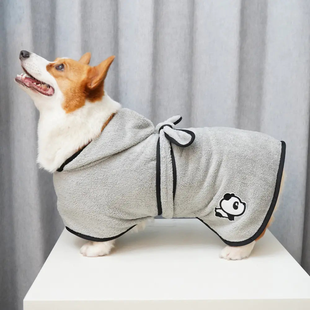 PlushDry Pet Bathrobe With Tie Belt